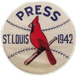 1942 World Series Press Pin (St. Louis Cardinals