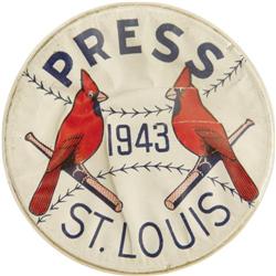 1943 World Series Press Pin (St. Louis Cardinals