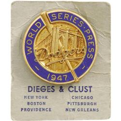 1947 World Series Press Pin (Brooklyn Dodgers).