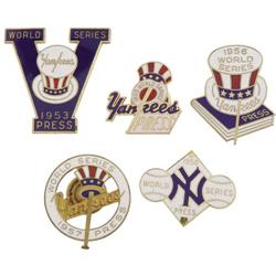 1950's World Series Press Pins Lot of 5 (New Yor