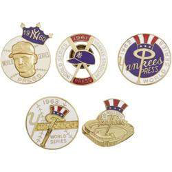1960-64 World Series Press Pins Lot of 5 (New Yo