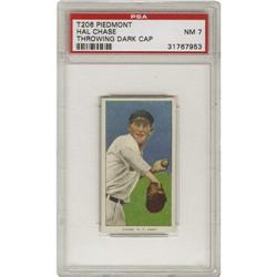 1909-11 T206 Hal Chase Throwing Dark Cap PSA NM