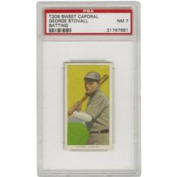 1909-11 T206 George Stovall Batting PSA NM 7. N