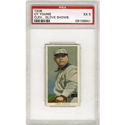 1909-11 T206 Cy Young Clev., Glove Shows PSA EX