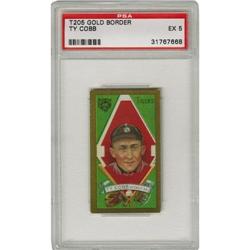 1911 T205 Ty Cobb PSA EX 5. The T205 gold border