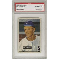 1951 Bowman Nelson Fox #232 PSA NM-MT 8. High-g