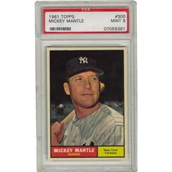 1961 Topps Mickey Mantle #300 PSA Mint 9. Only