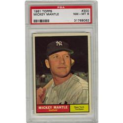 1961 Topps Mickey Mantle #300 PSA NM-MT 8. This