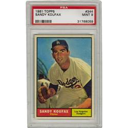 1961 Topps Sandy Koufax #344 PSA Mint 9. The Ha
