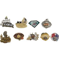 1993-2003 Super Bowl Press Pins Lot of 9. Footb