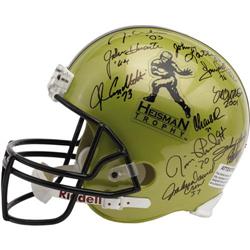 Heisman Trophy Winners Multi-Signed Helmet. Ful