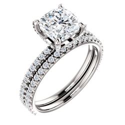 Natural 2.52 CTW Under-Halo Cushion Cut Diamond Ring 18KT White Gold
