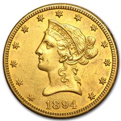 1894-O $10 Liberty Gold Eagle AU Details (Cleaned)