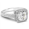 Image 1 : Natural 2.04 CTW Asscher & Round Cut Diamond Engagement Ring 14KT White Gold
