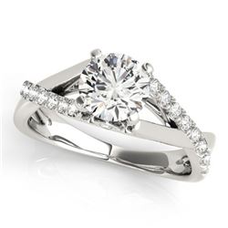 Natural 0.77 ctw Diamond Solitaire Ring 14k White Gold