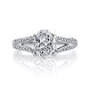 Image 3 : Natural 3.02 CTW Oval Cut Diamond Split Shank Engagement Ring 18KT White Gold