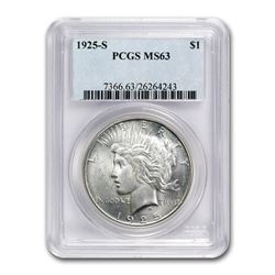 1925-S Peace Dollar MS-63 PCGS