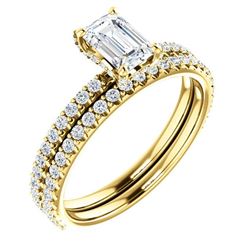 Natural 1.72 CTW Halo Emerald Cut Diamond Ring 18KT Yellow Gold