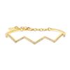 Image 1 : Natural 0.52 CTW Zig Zag Stackable Diamond Cuff Bangle 14KT Yellow Gold