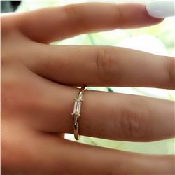 Natural 0.14 CTW Baguette Diamond Ring 14KT Yellow Gold