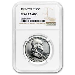 1956 Franklin Half Dollar Type-II PF-69 Cameo NGC