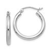 Image 1 : 14k White Gold 20 mm Round Hoop Earrings