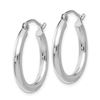Image 2 : 14k White Gold 20 mm Round Hoop Earrings