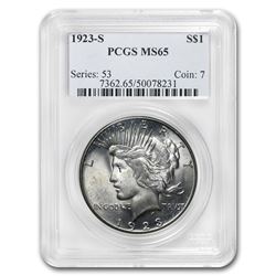 1923-S Peace Dollar MS-65 PCGS