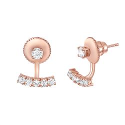 Natural 0.72 CTW Floating Jacket Diamond Earrings with Studs 14KT Rose Gold