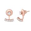 Image 1 : Natural 0.72 CTW Floating Jacket Diamond Earrings with Studs 14KT Rose Gold