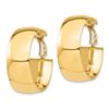 Image 2 : 14k Yellow Gold Omega Back Hoop Earrings - 10x26 mm