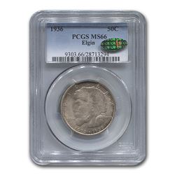 1936 Elgin Centennial Half MS-66 PCGS (CAC)
