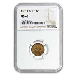 1857 Flying Eagle Cent MS-63 NGC