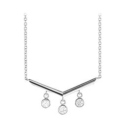 Natural 0.35 CTW Chandelier Bezel Diamond Necklace 18KT White Gold