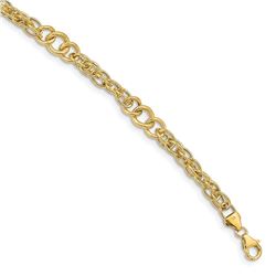 14k Yellow Gold Polished Fancy Link Bracelet - 7.75 in.