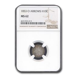 1853-O Liberty Seated Half Dime MS-62 NGC (Arrows)