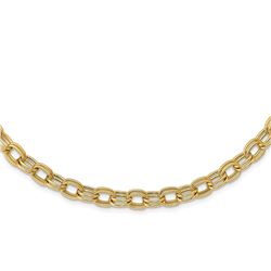 14k Yellow Gold Polished Fancy Link Necklace - 18 in.