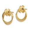 Image 2 : 14k Yellow Gold Cross Circle Post Earrings