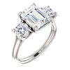 Image 1 : Natural 2.72 CTW 3-Stone Emerald Cut & Round Diamond Engagement Ring 18KT White Gold
