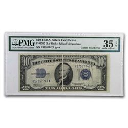 1934-A $10 Silver Certificate XF (Mint Error Gutter Fold)