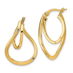 14k Yellow Gold Curved Hoop Earrings - 36 mm