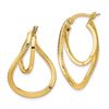 Image 1 : 14k Yellow Gold Curved Hoop Earrings - 36 mm
