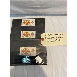 3 Churchman's cigarette cards