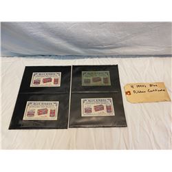 4 1940's  Blue Ribbon Certificates