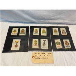 II Pre-WWI Silk cigarette Territorial Military Badges