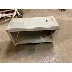 Wood bench on wheels