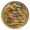 Image 2 : 1918-C Gold Sovereign ICCS Certified AU-55. Coin is 22K and contains 0.2354oz fine gold.