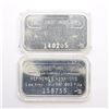 Image 1 : 2x Engelhard Industries Canada 1oz '6-digit #' with Bull Mark Fine Silver Bars (Tax Exempt) Serial #