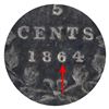 Image 4 : New Brunswick 5-cent 1864 Small 6 ICCS Certified VF-20.