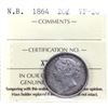 Image 1 : New Brunswick 20-cent 1864 ICCS Certified VF-20.